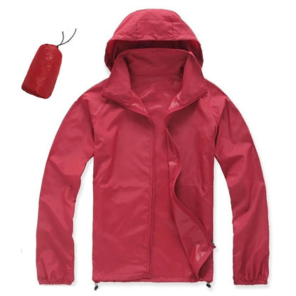 Men's and Women's Waterproof Hooded Lightweight Hiking Jacket