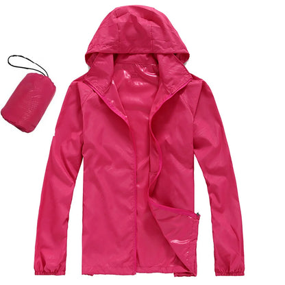 Men's and Women's Waterproof Hooded Lightweight Hiking Jacket